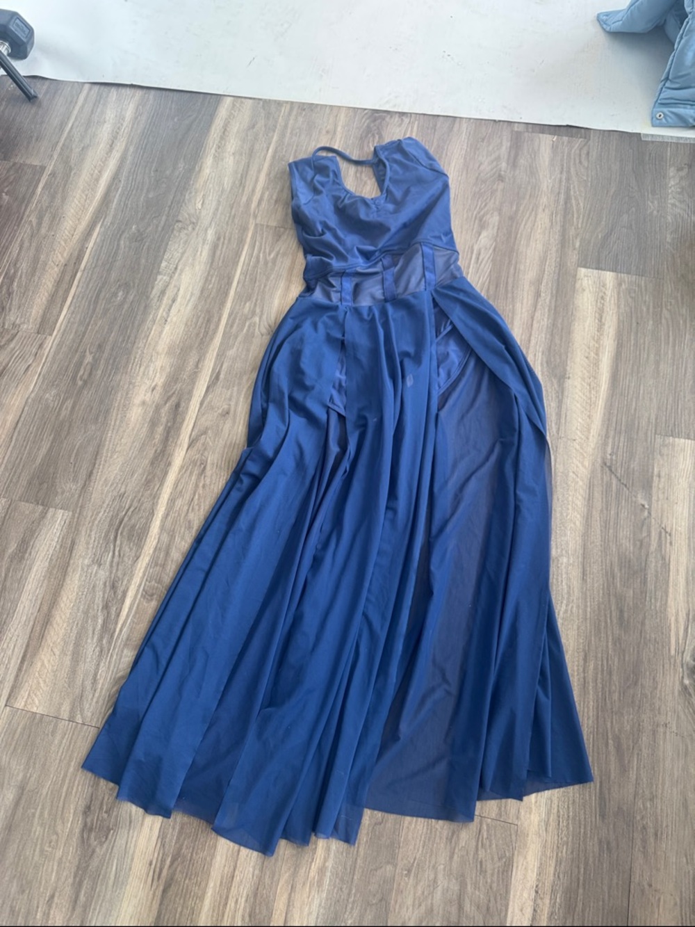 Weissman Navy Blue Flowing Dance Costume Dress